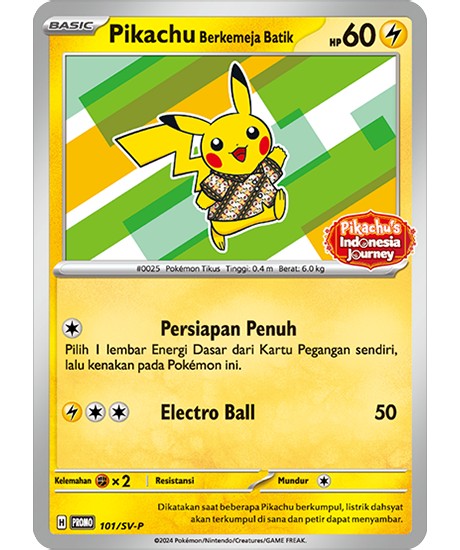 Pokemon Pikachu Berkemeja Batik (Unopened/Pikachu pattern)【P】 101/SV-P Pikachu