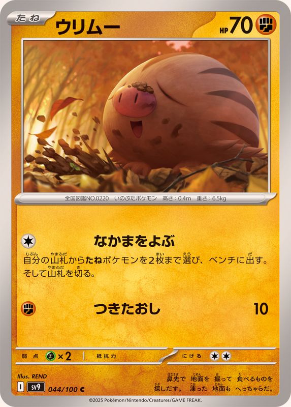 Pokemon Swinub【C】 044/100 SV9  Battle Partners Japanese