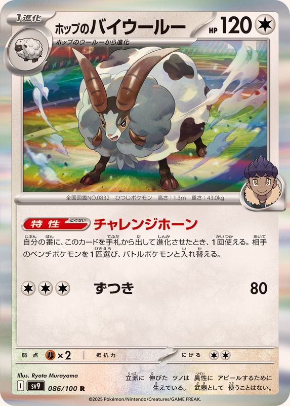 Pokemon Hop's Dubwool【R】 086/100 Battle Partners
