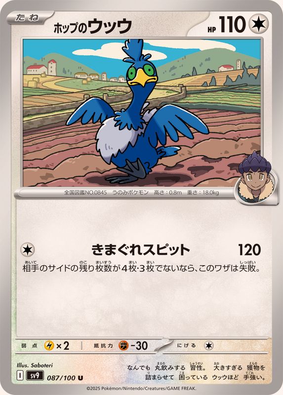 Pokemon Hop's Cramorant【U】 087/100 SV9  Battle Partners Japanese
