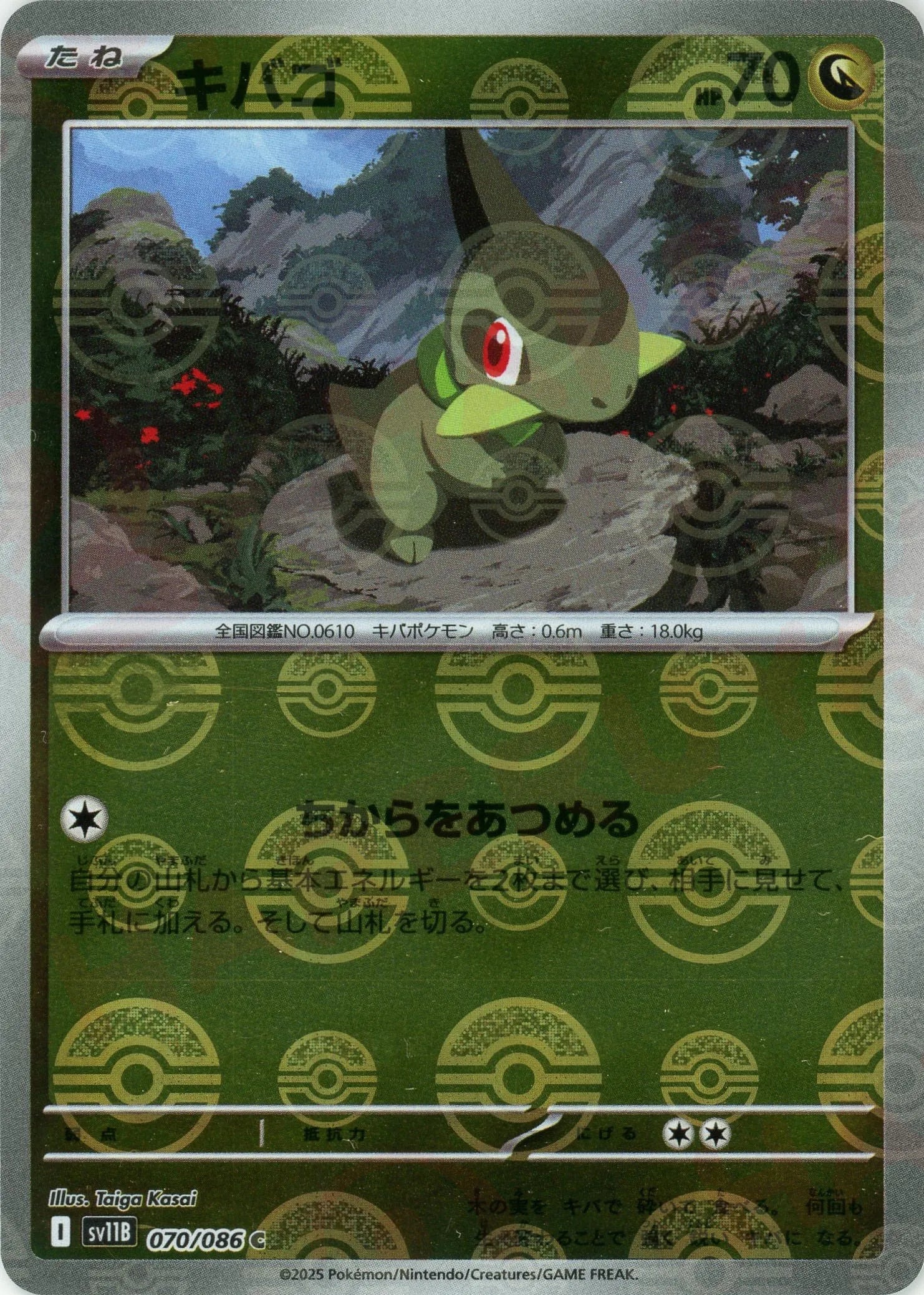 Pokemon Axew Monster Ball Mirror(C) 070/086 SV11B Black Bolt Japanese