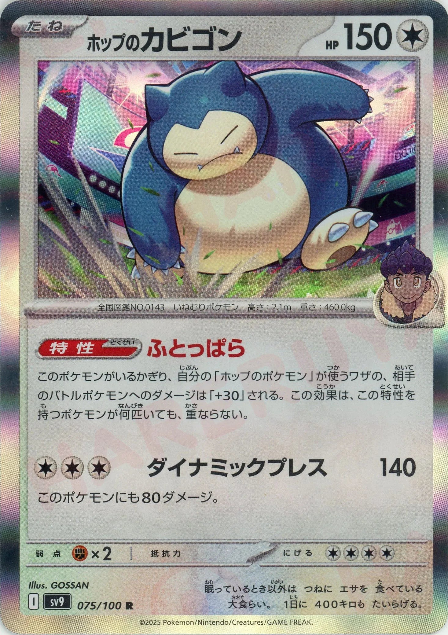 ホップのカビゴン(R){無}〈075/100〉