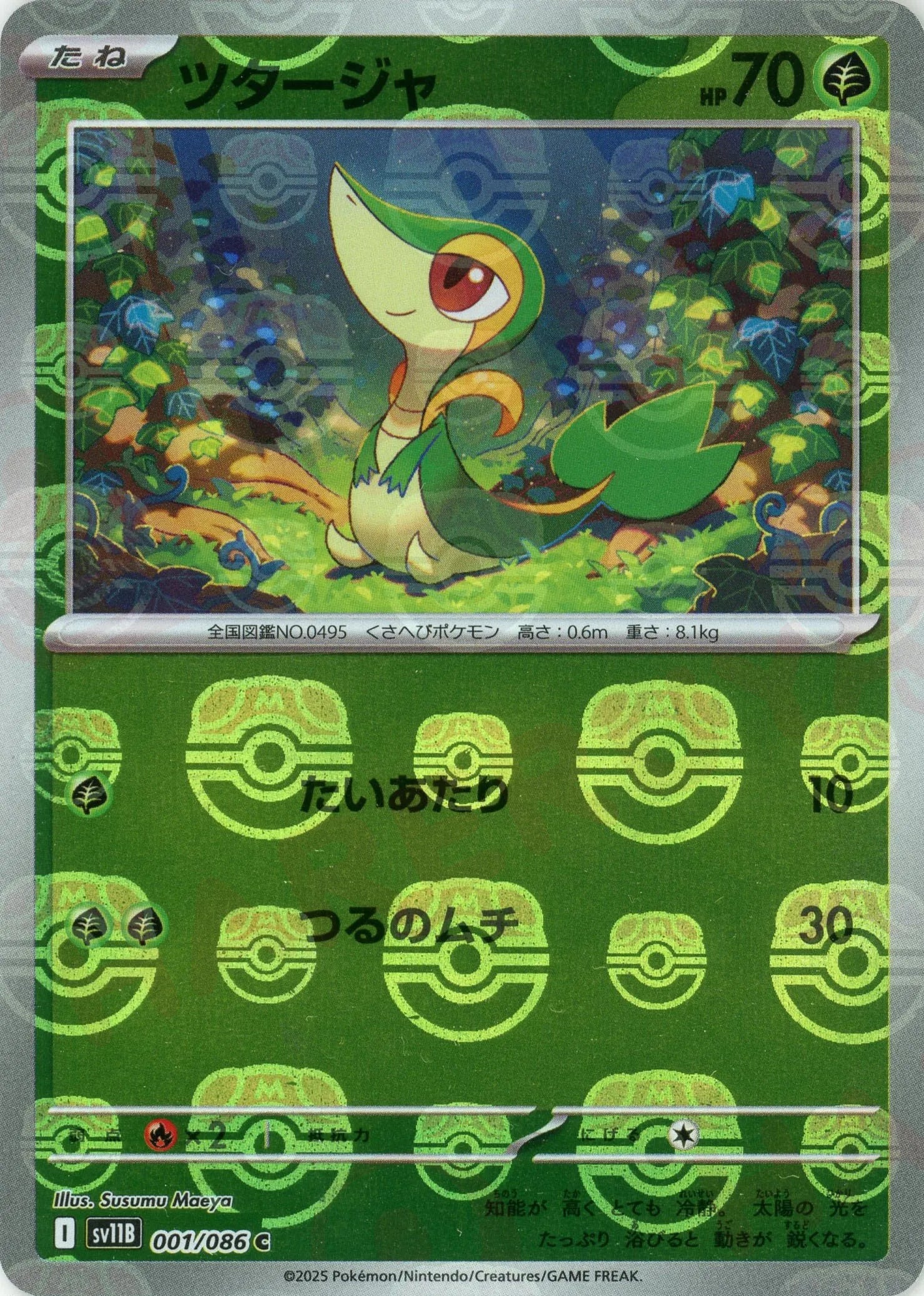 ツタージャ:マスターボールミラー(C){草}〈001/086〉